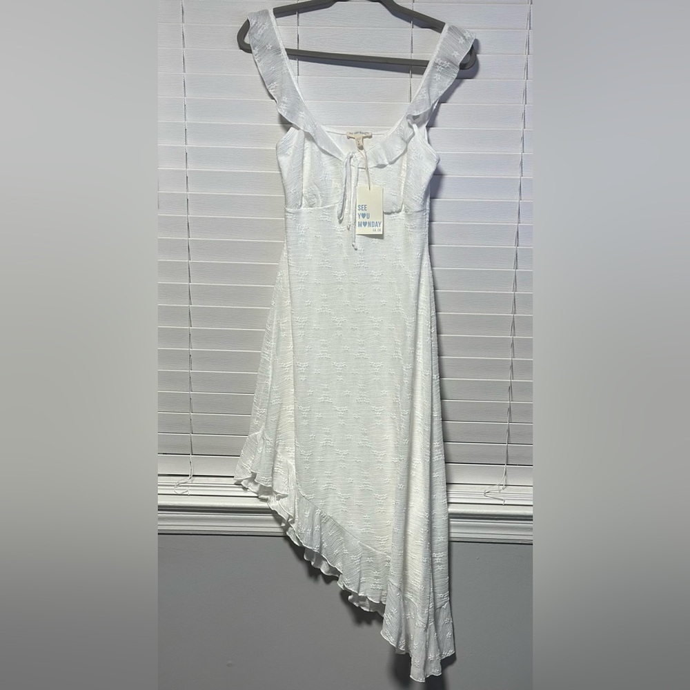 See You Monday Asymmetrical White Dress
